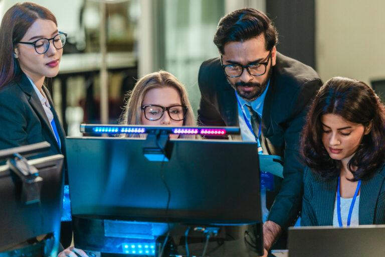 IT outsourcing services team meeting