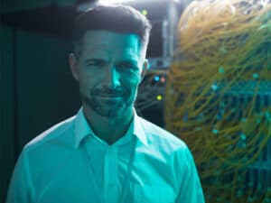 A server technician to represent having a partner to manage IT services for your mid-market business