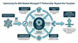 A clear chart showing how to optimize the mid-market managed IT partnership