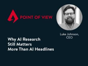 Headshot of author Luke Johnson, CEO, Katalystng.com and title about why AI research still matters