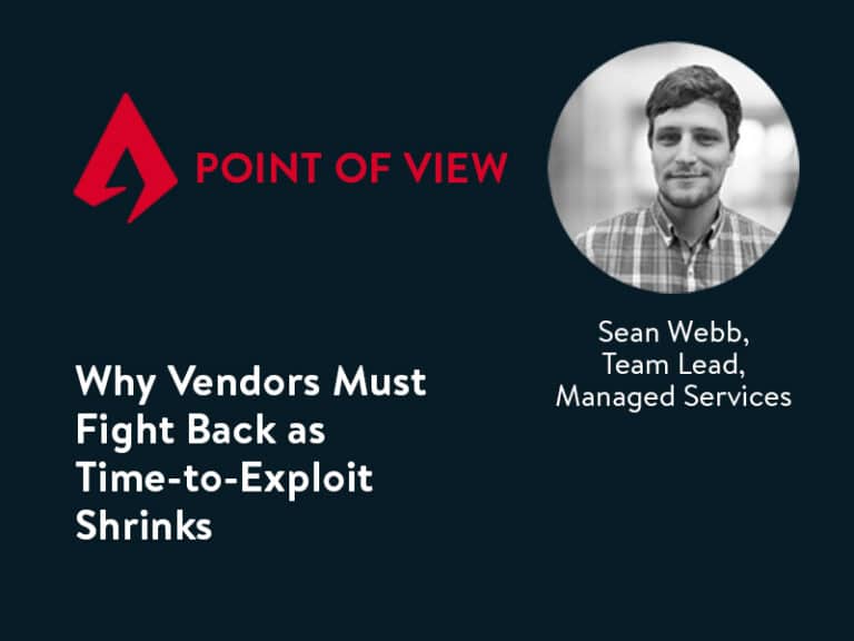 headshot of author Sean webb and the title of the article about time-to-exploit